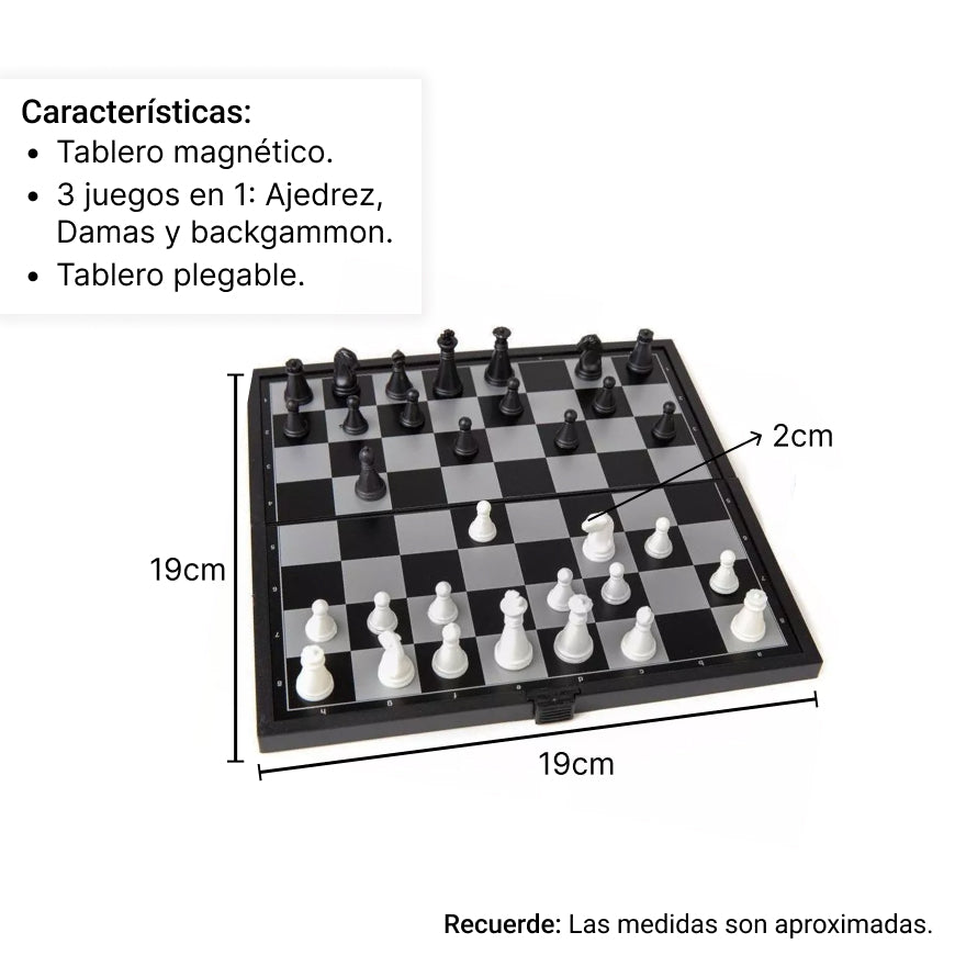 juego ajedrez 3 en 1 juego de mesa