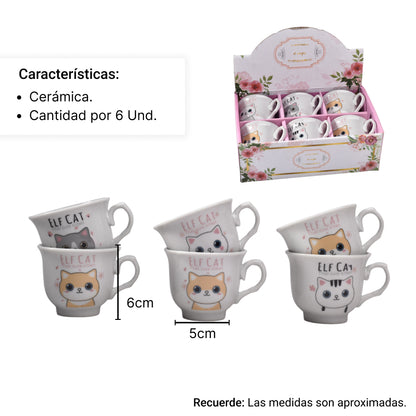 POCILLO SET 6PCS CERAMICA DIM:5*6*6CM