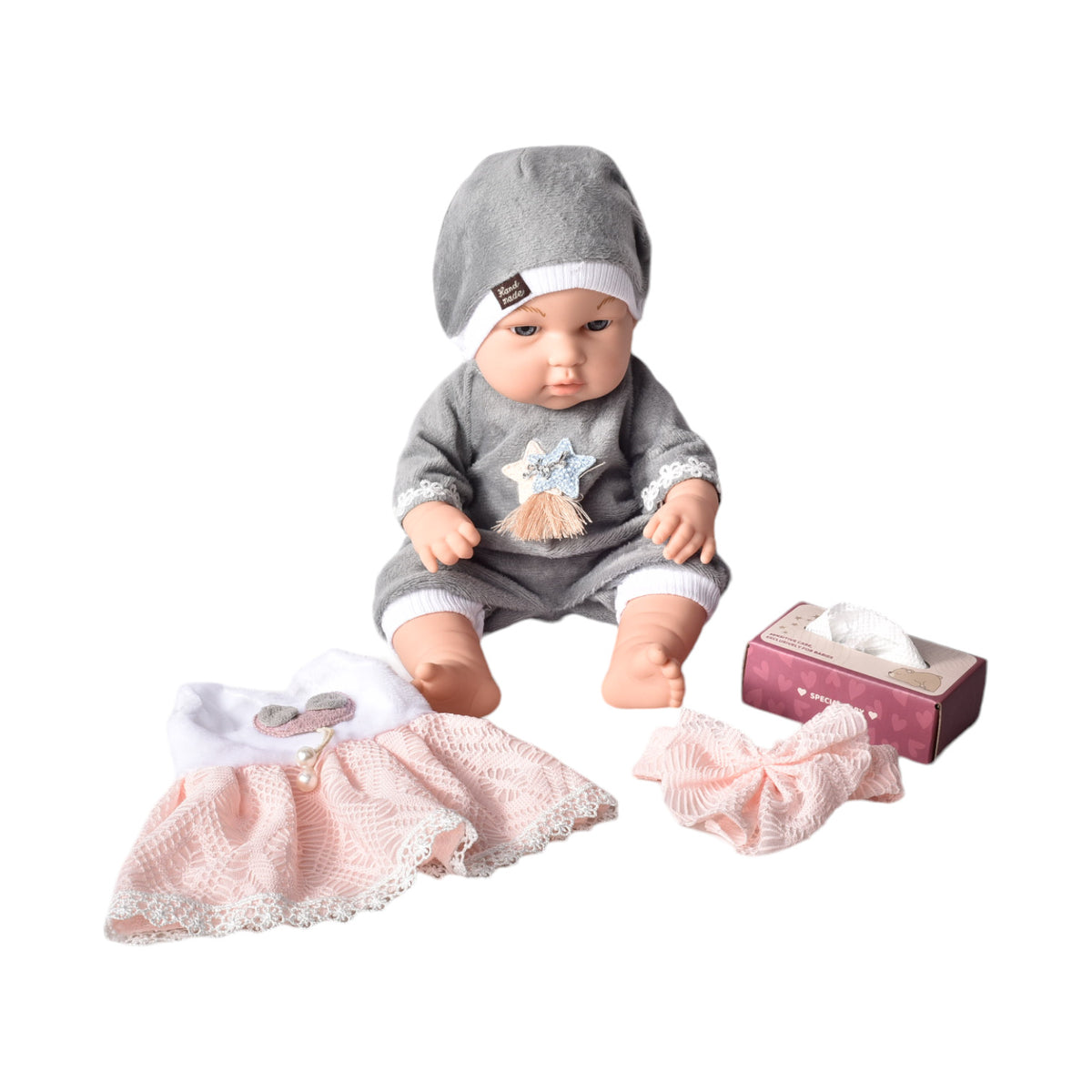 juguete bebe muñeca de caucho realista con accesorios