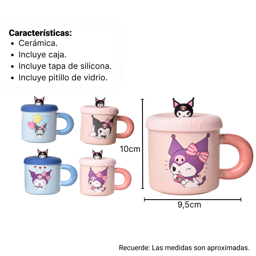 mug pocillo kuromi personaje 430ml dim:9x9x9