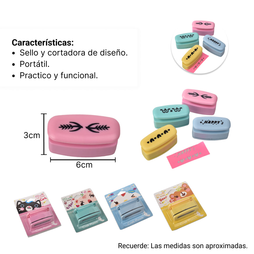 perforadora cortador  con diseño figuras dim:9