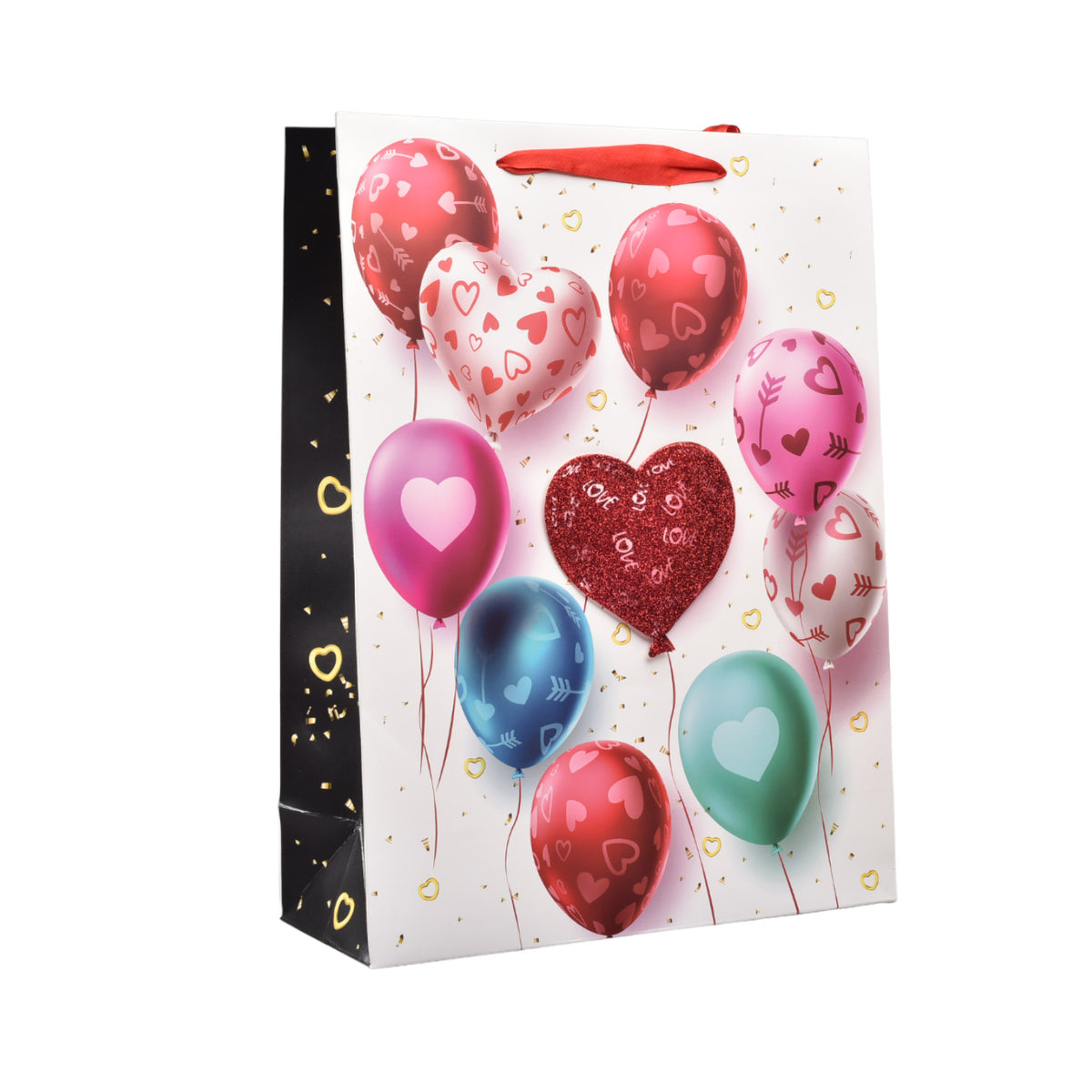 bolsa regalo en papel corazones grande