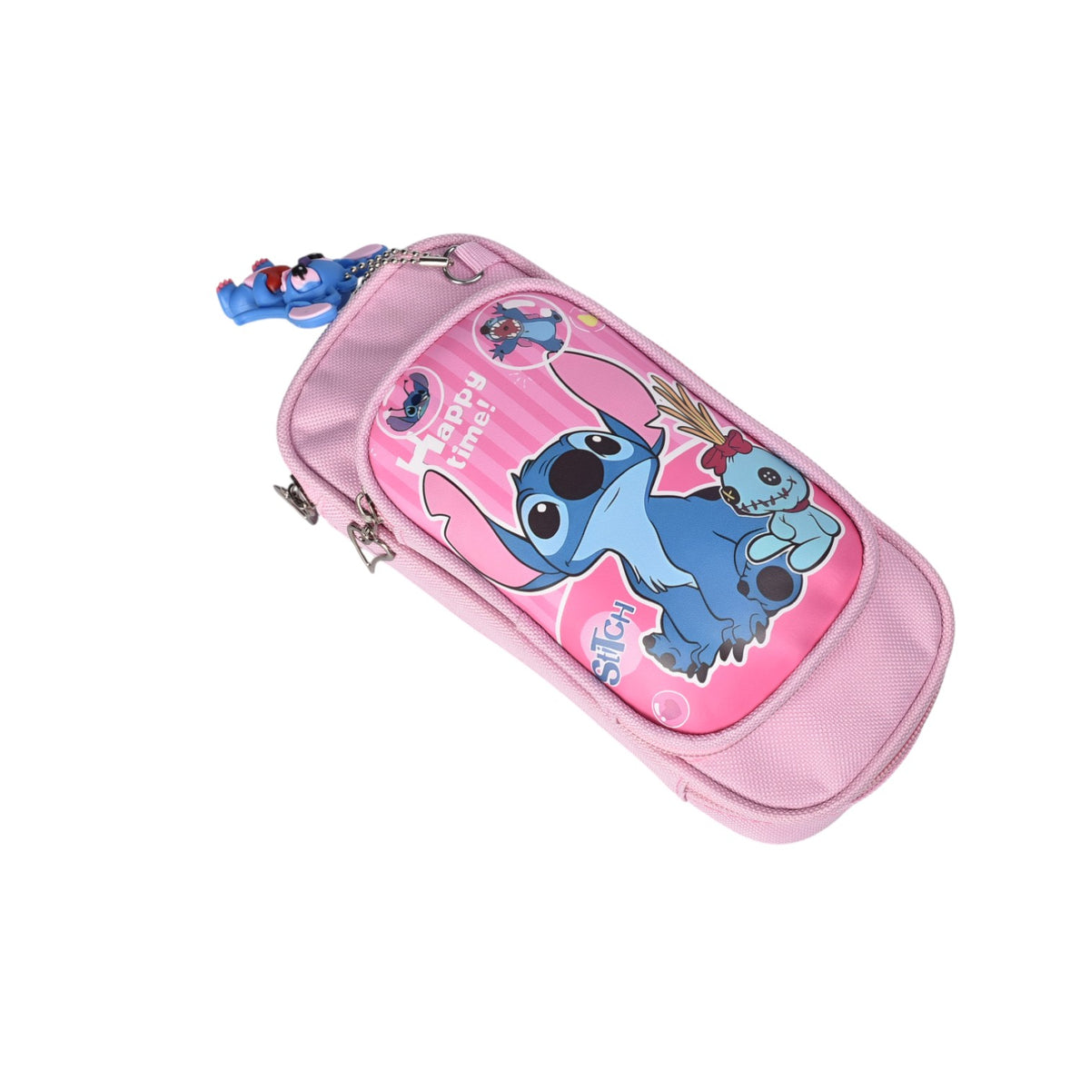 cartuchera stich con llavero poliester dim:21x10x5