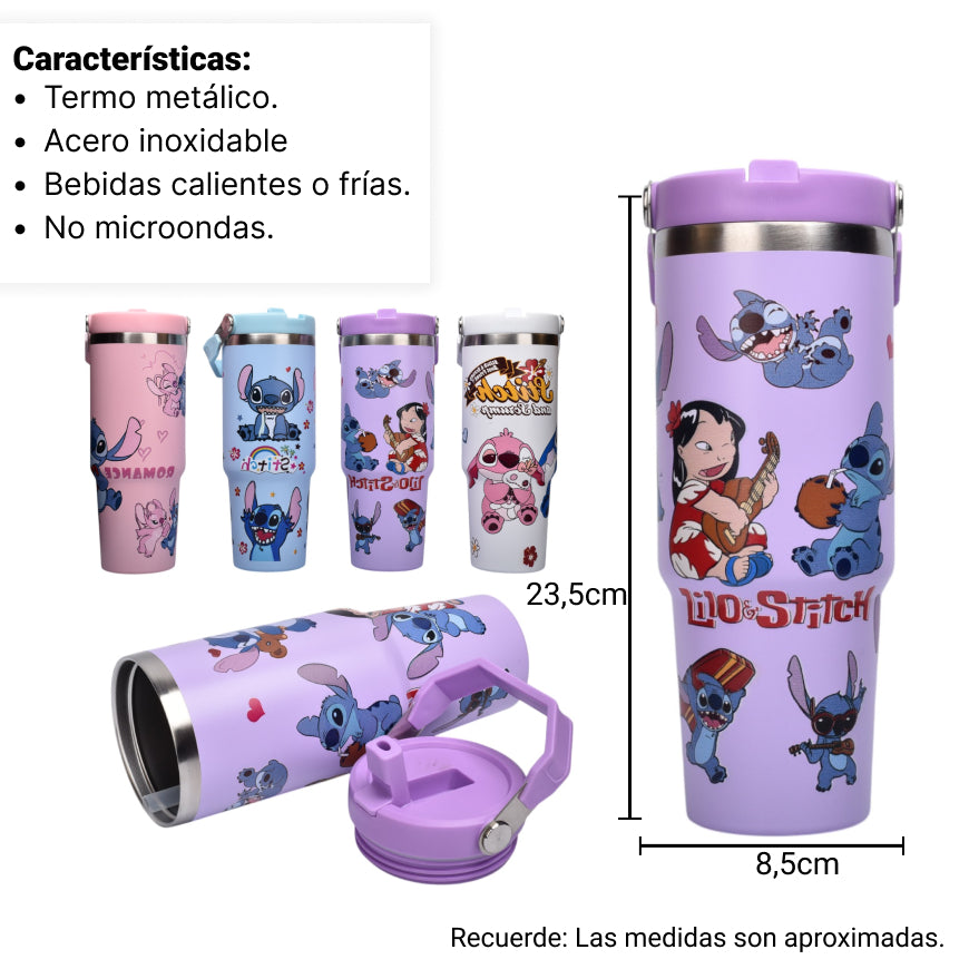 termo metalico 890ml personaje dim:8x8x23