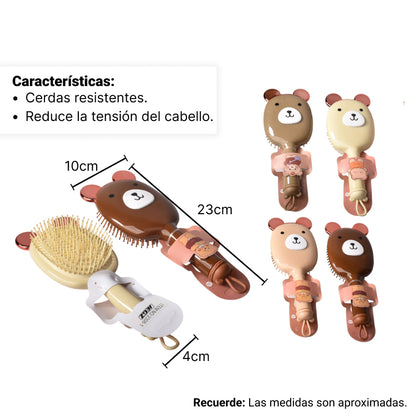 CEPILLO PLASTICO PARA CABELLO FORMA OSO DIM:8X25X4