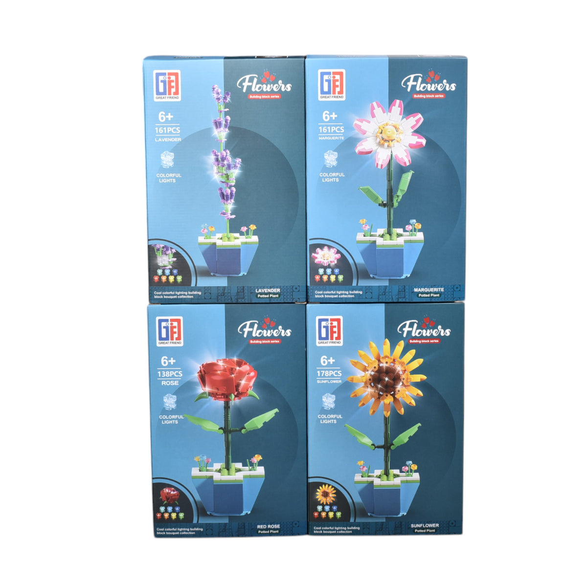 bloques fichas plastica armable diseño flor ref:123-769-770-771-772