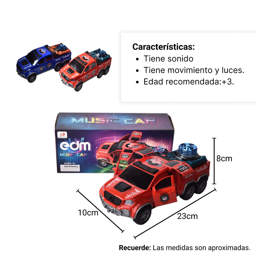 carro para niños con movimiento para niños azul y rojo