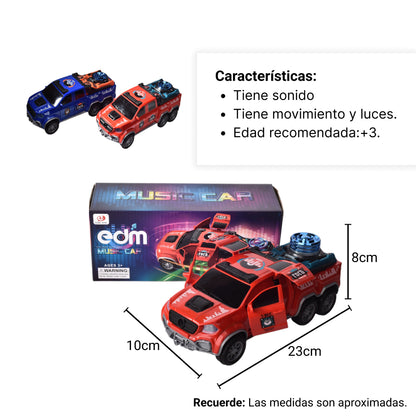 CARRO PARA NIÑOS CON MOVIMIENTO PARA NIÑOS AZUL Y ROJO