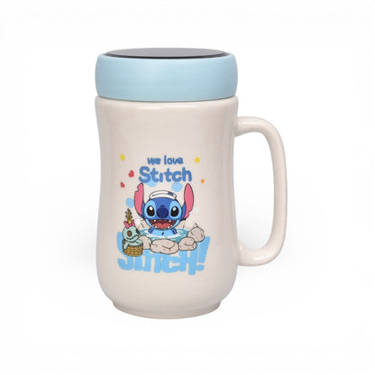 MUG POCILLO CON TAPA CERAMICA PERSONAJE 480ML DIM:7X7X14