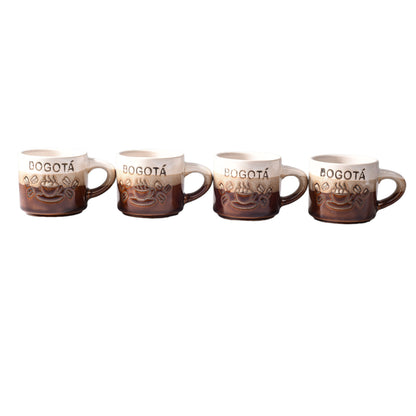SET 4PCS POCILLOS CON BASE CERAMICA GRANDE