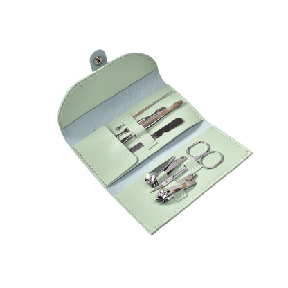 SET CORTAUÑAS MANICURE 7 PIEZAS SINTETICO+ACERO DIM:7X14