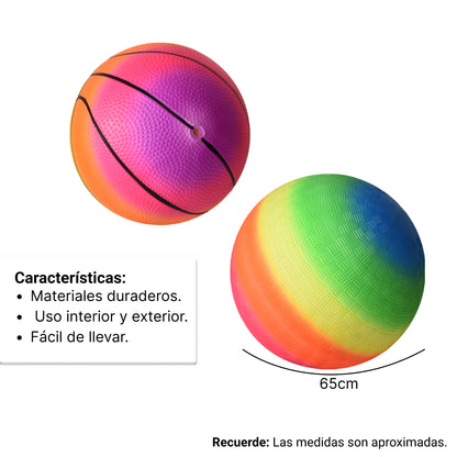 PELOTA BALON JUGUETE DEPORTE JUEGO MULTICOLORES DIM:20X20CM