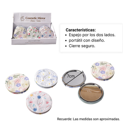 ESPEJO PLASTICO REDONDO CARTERA DIM:7CM