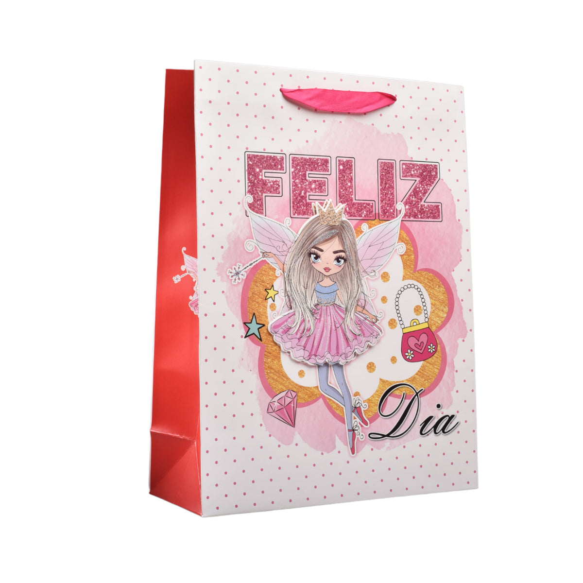 bolsa regalo en papel niña tamaño grande