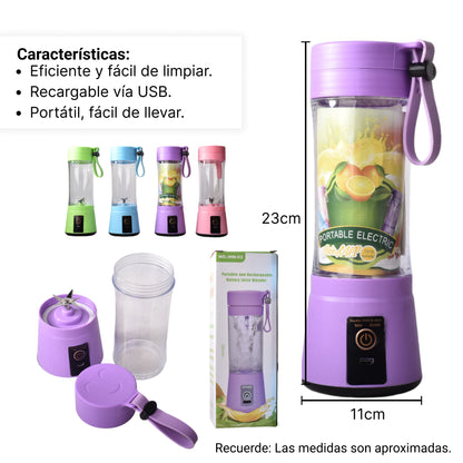 LICUADORA PERSONAL PORTABLE RECARGABLE PLASTICA CON CABLE US