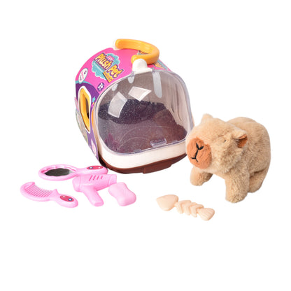 JUGUETE SET MALETA PELUCHE CAPYBARA CON ACCESORIOS DIM:24X17X22