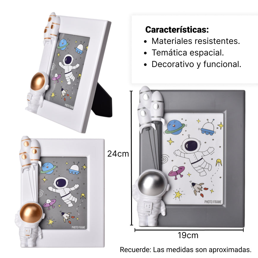 portaretrato forma astronauta plastico dim:24x19x4