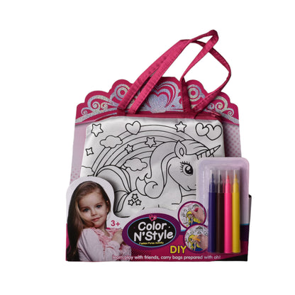 BOLSO PARA NIÑAS MAGICO PARA COLOREAR