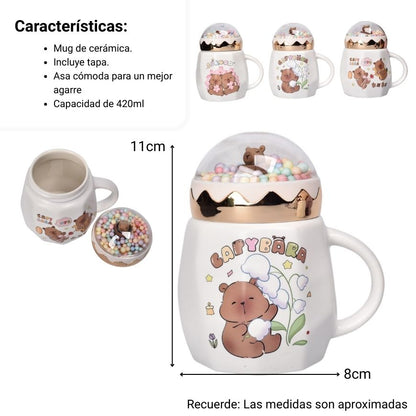 MUG POCILLO CERAMICA DISEÑO CAPYBARA 420ML DIM:8X8X11