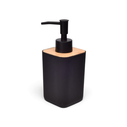 SET DE JABONERAS MADERA PLASTICO DIM:7x17CM