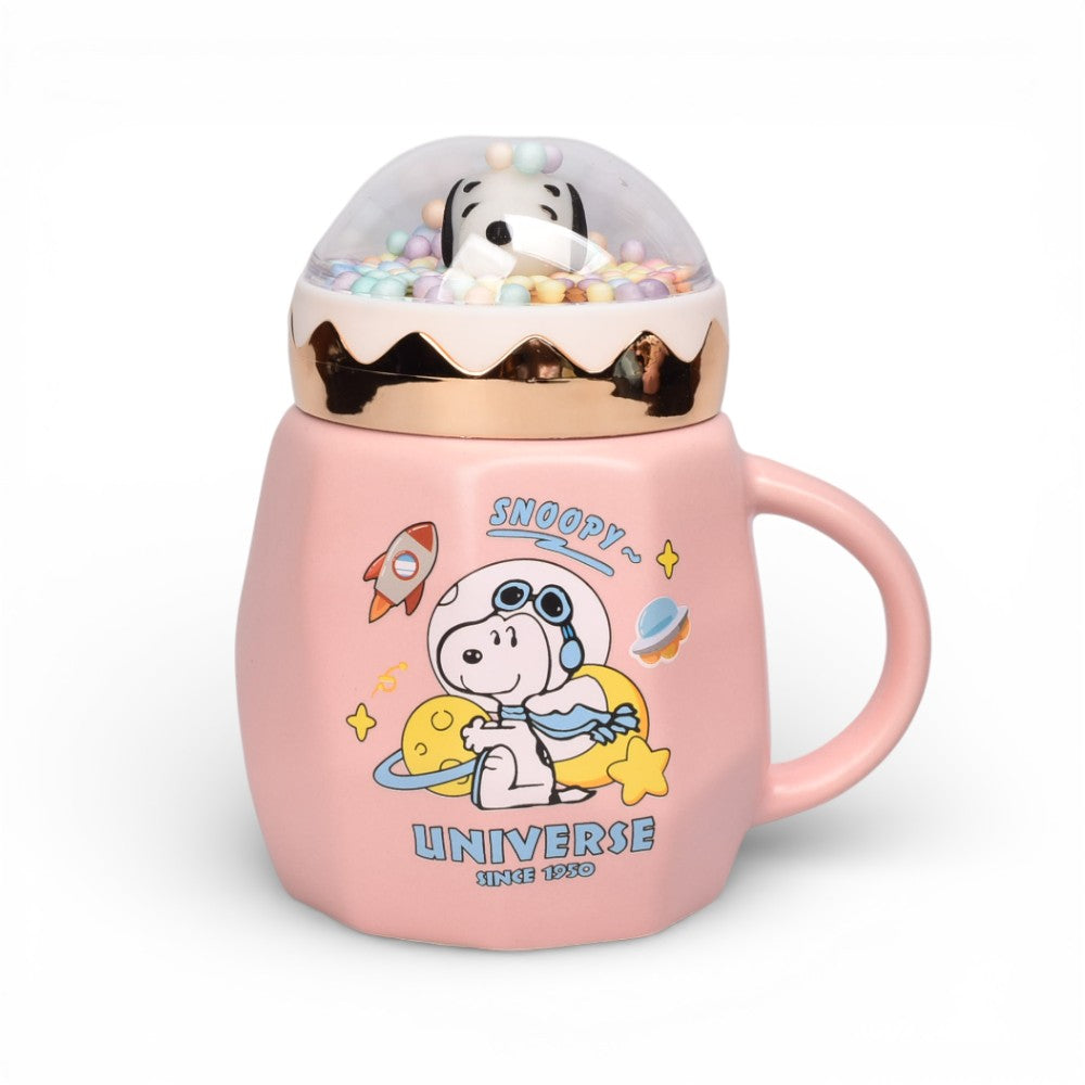 mug pocillo con tapa ceramica personaje 400ml dim:8x8x13
