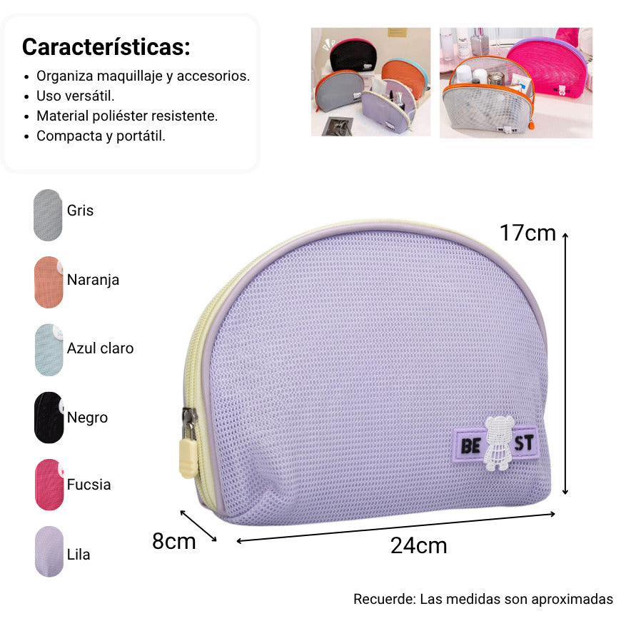 cosmetiquera maquillaje organizador poliester dim:21x8x16