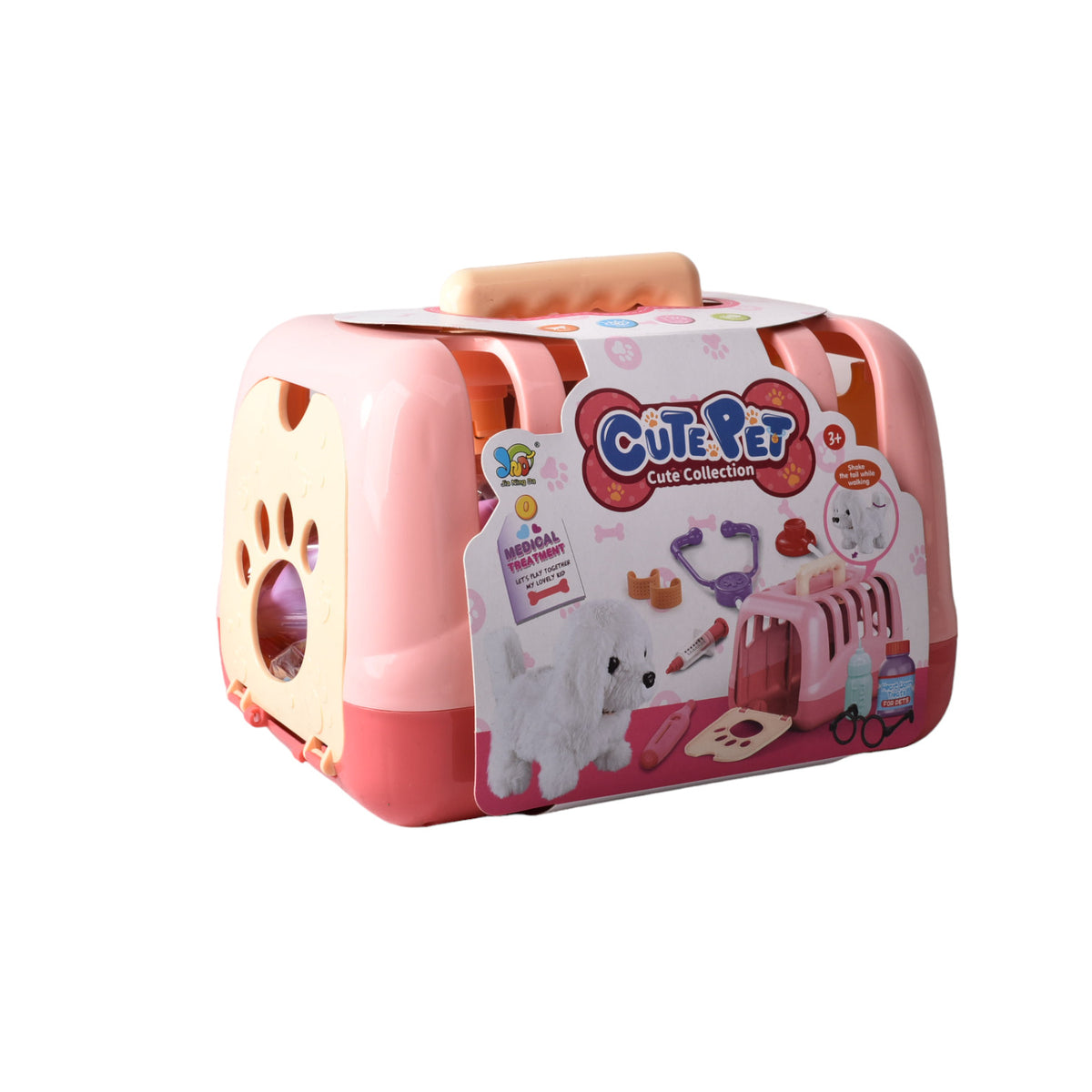 juguete set doctor veterinario rosado con accesorios