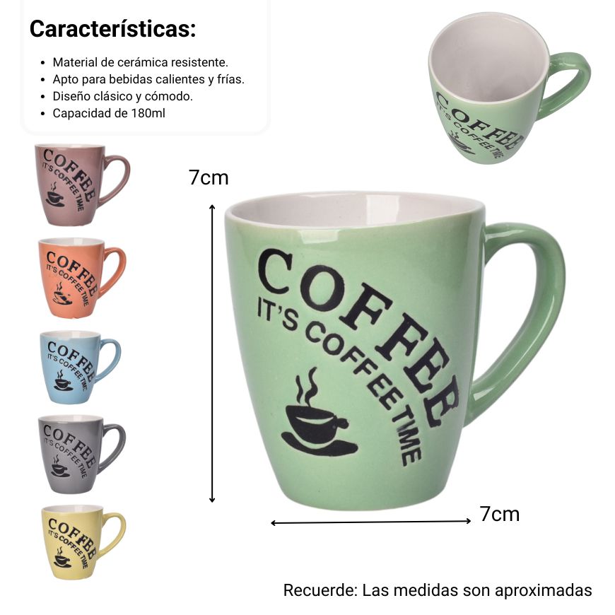 mug pocillo ceramica 180ml dim:7x7x8