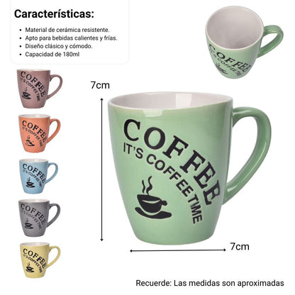 MUG POCILLO CERAMICA 180ML DIM:7X7X8