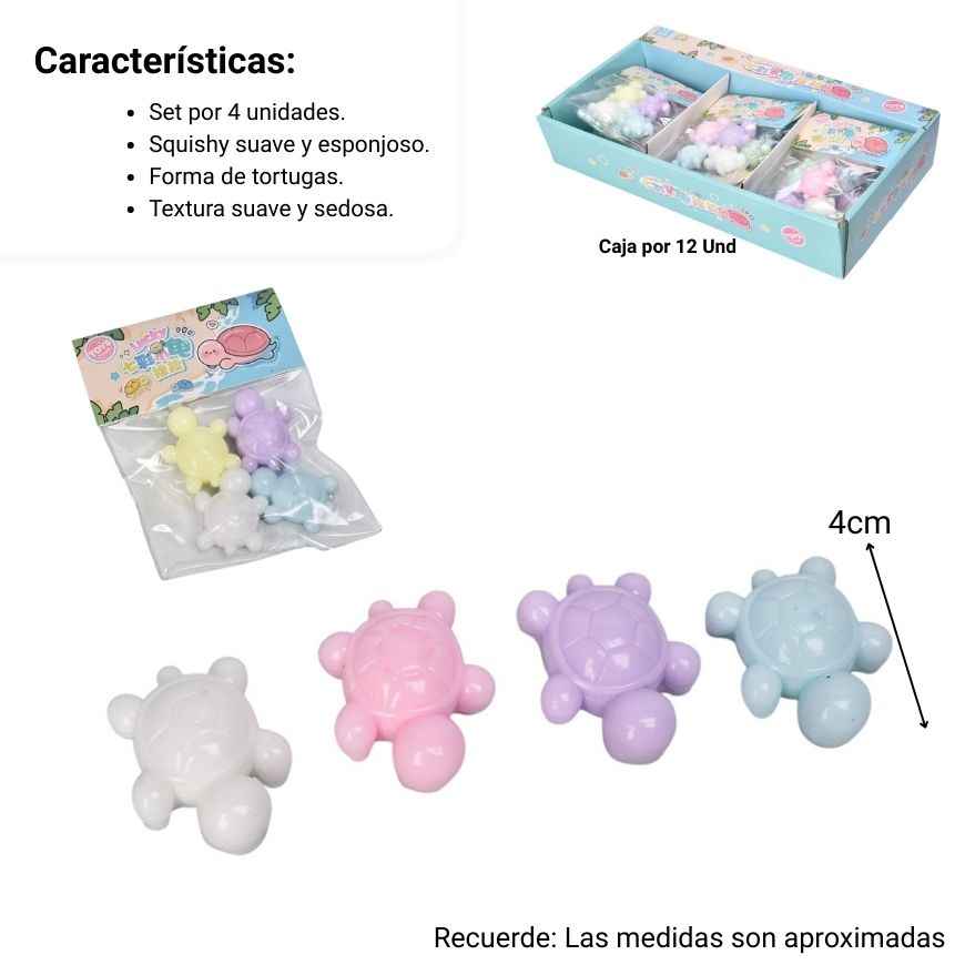 squishy tortuga anti estres elastico caucho dim:3x4cm