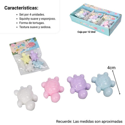 SQUISHY TORTUGA ANTI ESTRES ELASTICO CAUCHO DIM:3X4CM