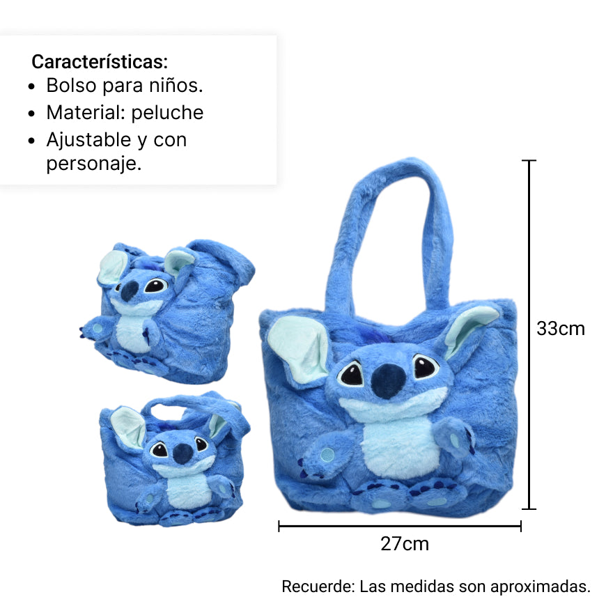 bolso cartera personaje stitch dim:27x33x6