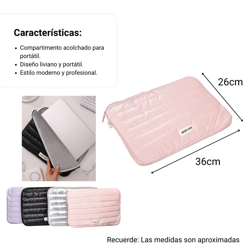 estuche porta laptop 15 pulgadas poliester dim:36x2x26