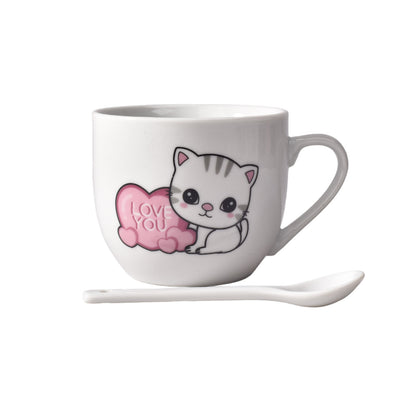 POCILLO CERAMICA CON CUCHARA DIM: 7x7x6