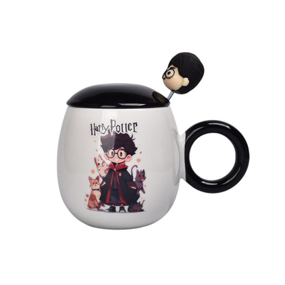 MUG POCILLO CON TAPA CERAMICA PERSONAJE 380ML DIM:10X6
