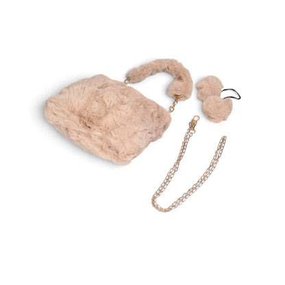 CARTERA BOLSO MANOS LIBRES CON CORREA PELUCHE DIM:16X17CM
