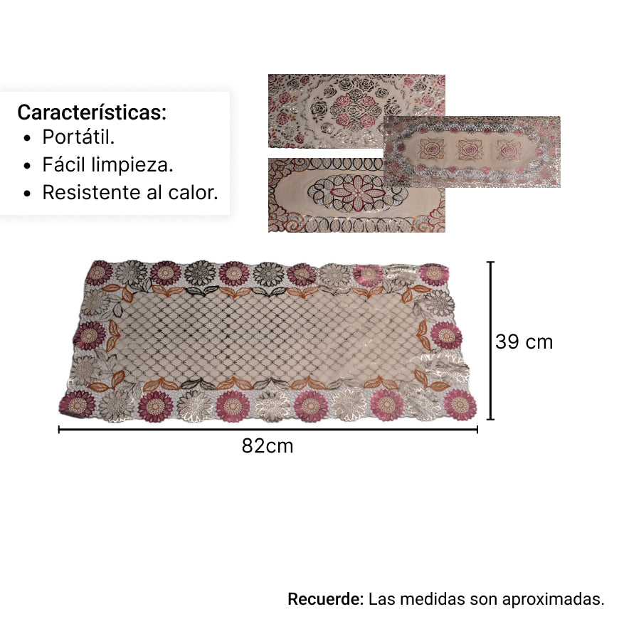 individual centro de mesa dim:80*35cm