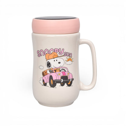 MUG POCILLO CON TAPA CERAMICA PERSONAJE 480ML DIM:7X7X14