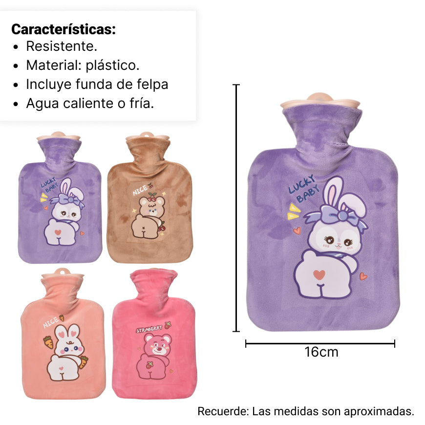 bolsa termica para agua caliente caucho + poliester diferent