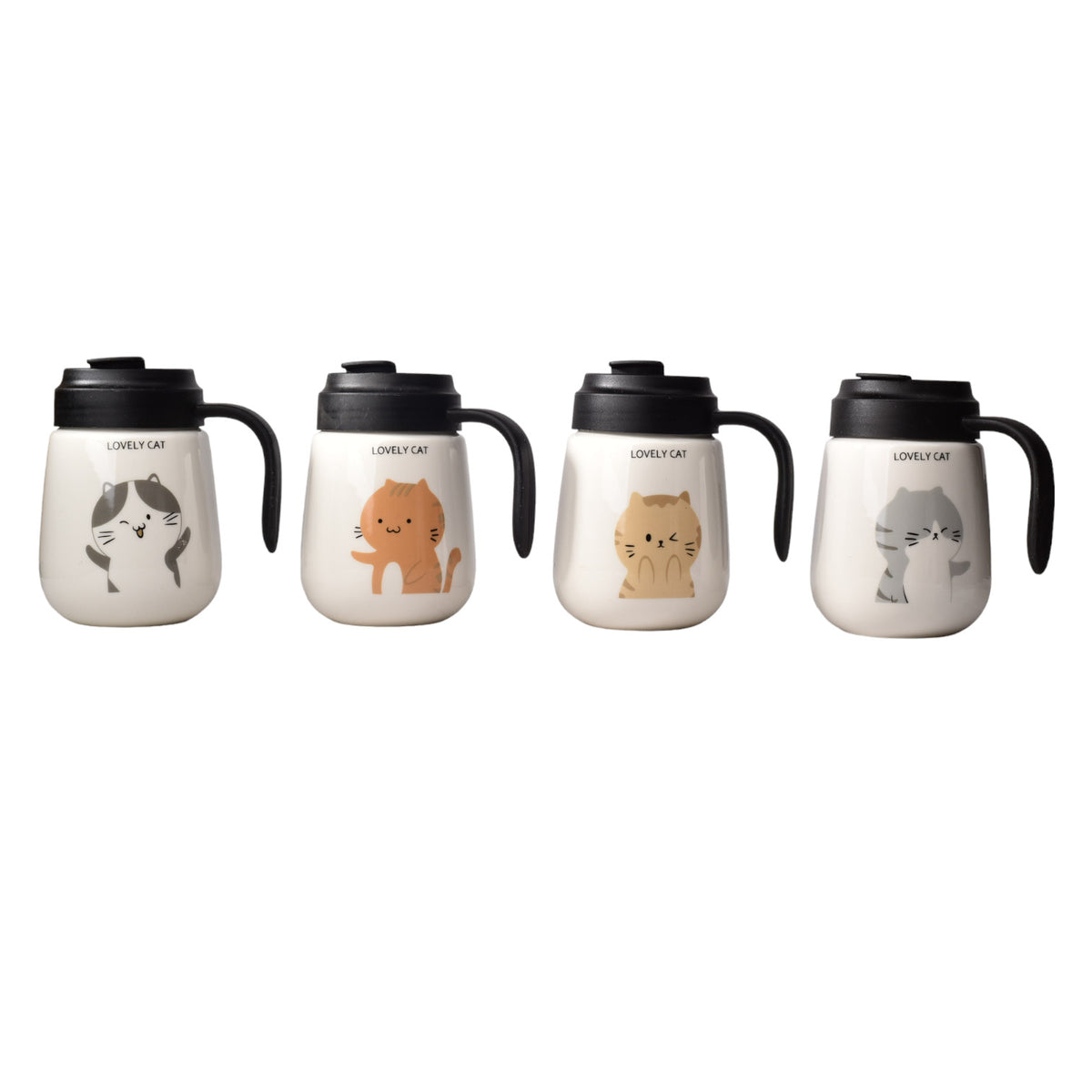 mug pocillo blanco diseño de gatos en ceramica grande