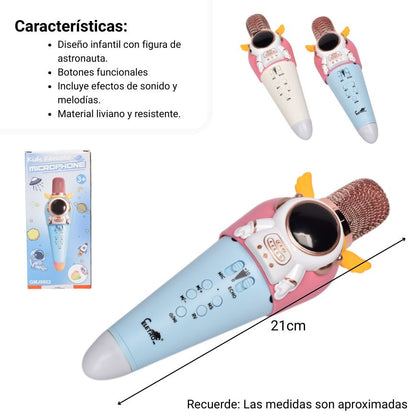 JUGUETE MICROFONO KARAOKE DE PLASTICO DIM:10X7X21