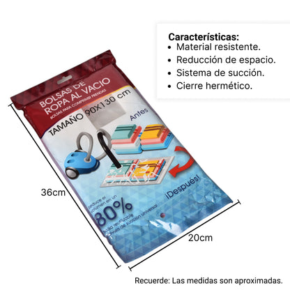 BOLSA DE SELLADO AL VACIO POR COMPRESION PLASTICO TRANSPAREN