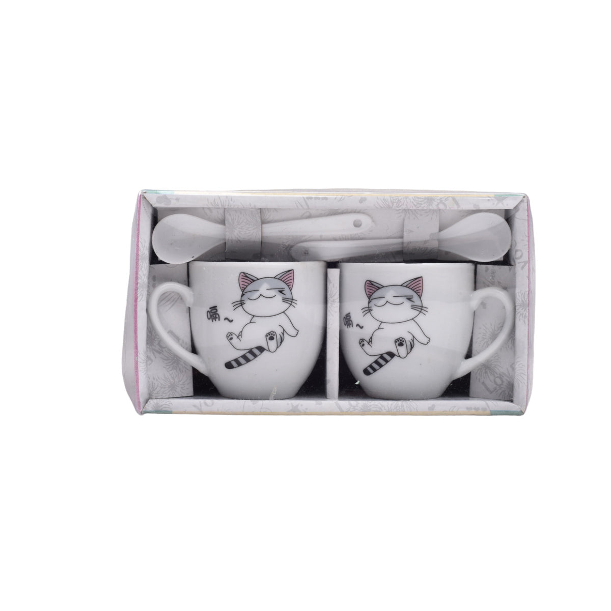 pocillos con cucharas set 2pcs ceramica dim:5*6*6cm