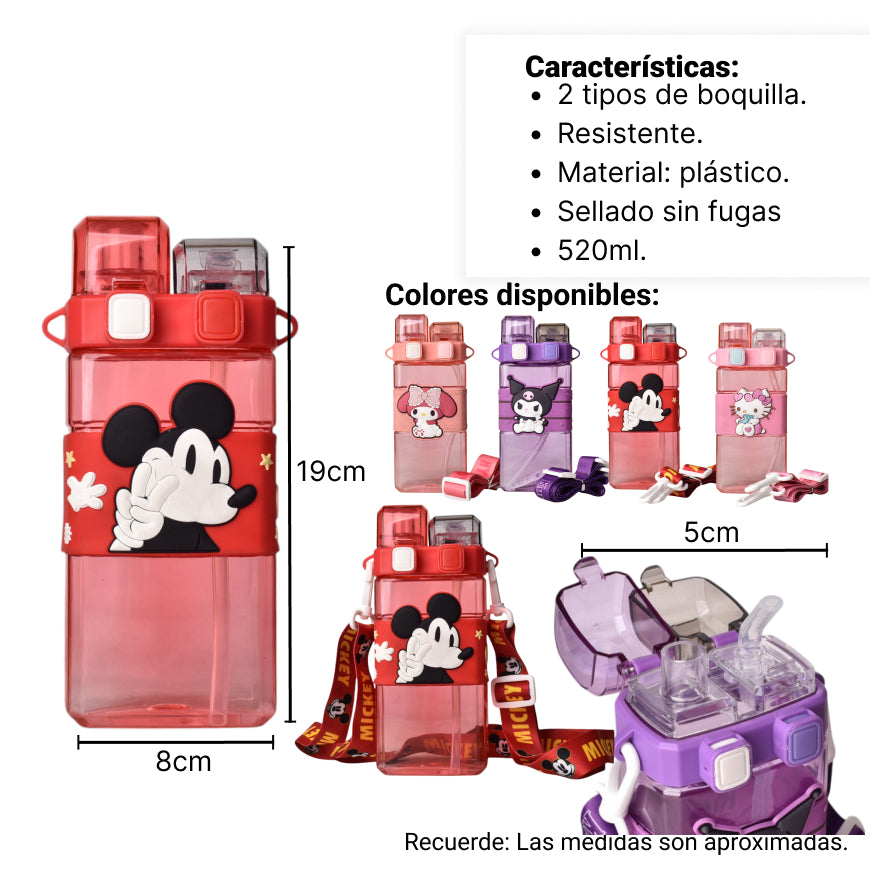 botella de agua 520ml personaje
