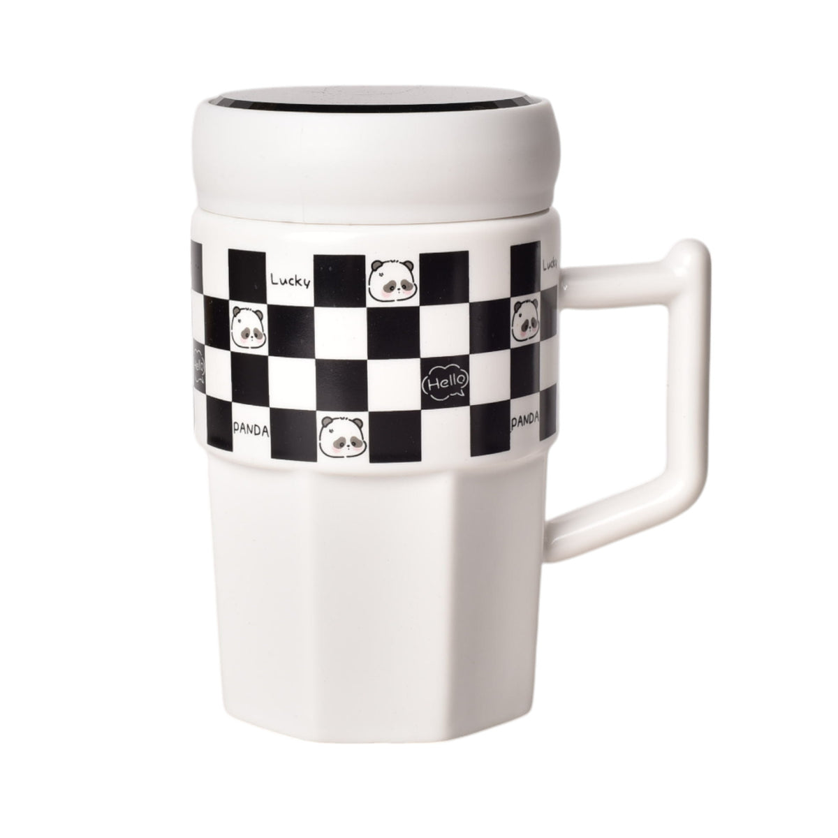 mug pocillo ceramica con tapa diseño osos 450ml dim:13*13*6