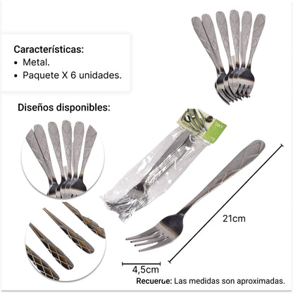 TENEDOR X6UND EN METAL ACERO INOXIDABLE