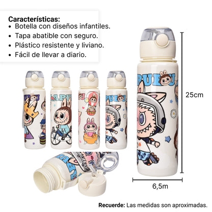 BOTELLA DE AGUA 700ML PERSONAJE DIM:6X6X25