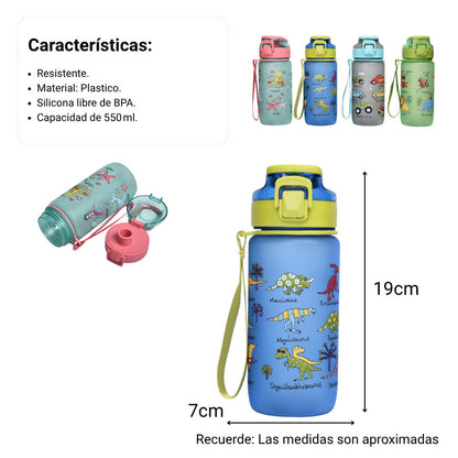 BOTELLA DE AGUA 550ML PLASTICA DIM:7X7X19
