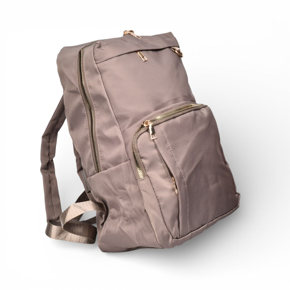 maleta morral negro y beige poliester dim:39x28x12