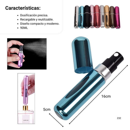 ATOMIZADOR PERFUMERO RECARGABLE PEQUEÑO 9ML